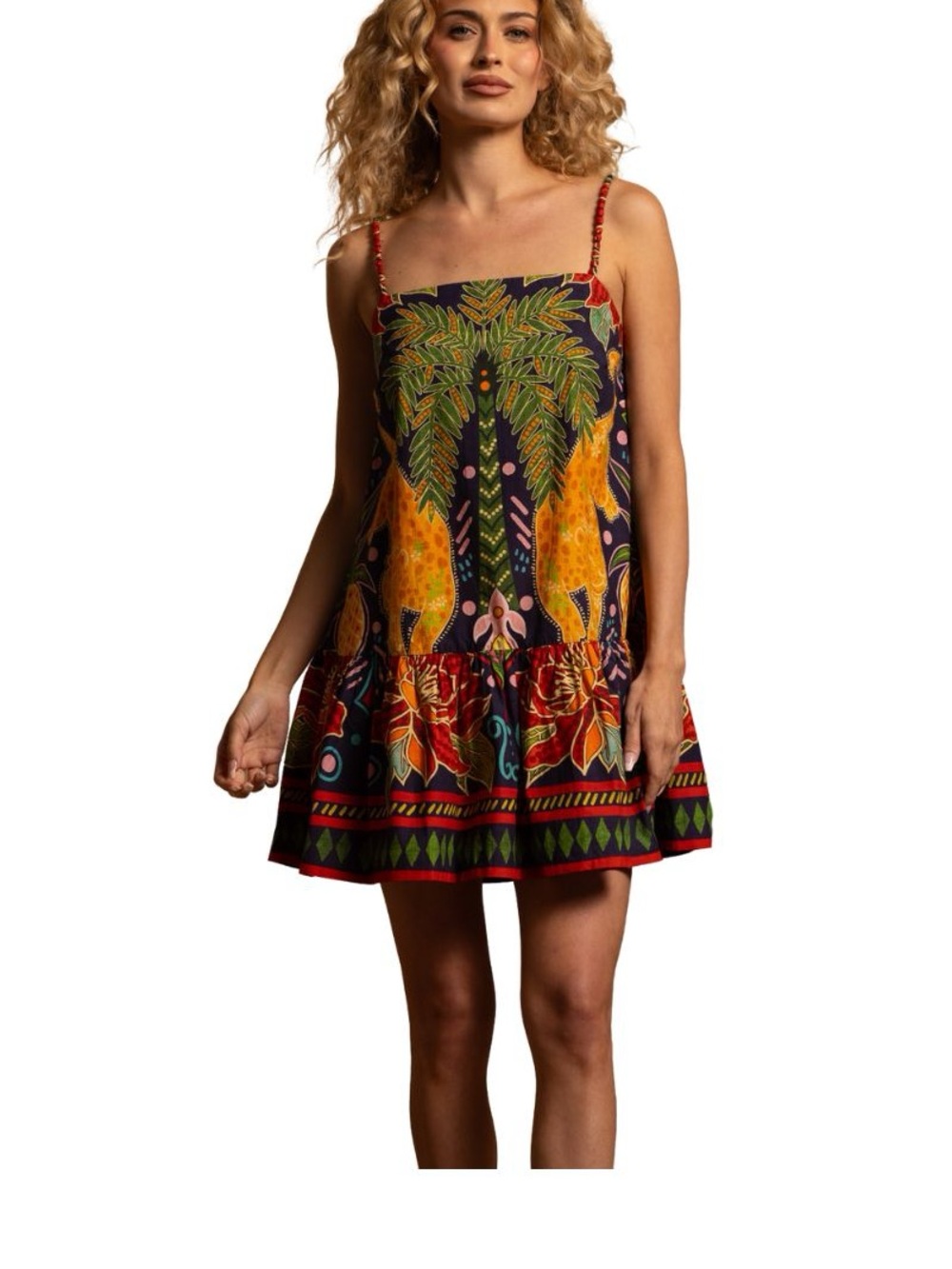 SHORE SCARLETT MINI DRESS tropical print